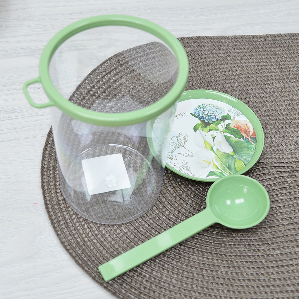 Банка 0,7л с ложкой для сыпучих продуктов "Гармония"