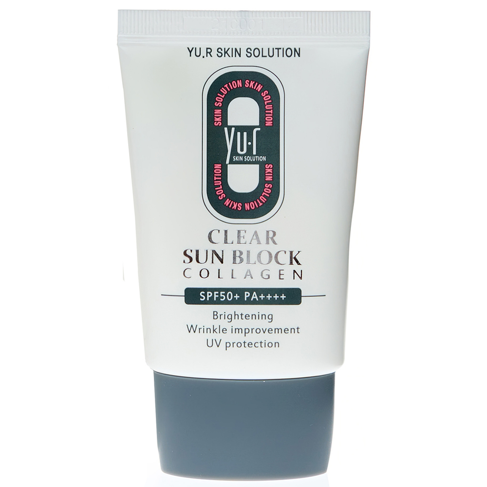 YU.R Крем солнцезащитный с гидролизованным коллагеном - Clear sun block collagen SPF 50+, 30мл