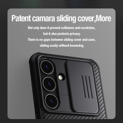 Двухкомпонентный усиленный чехол от Nillkin с защитной шторкой для камеры на Samsung Galaxy S24, серия CamShield Pro Case