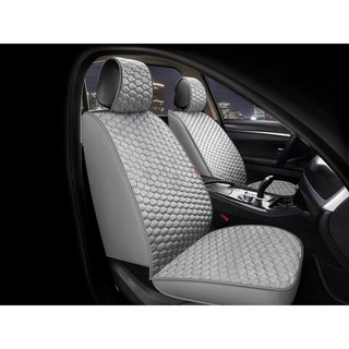 Накидки сидений Перед CarFashion (2шт) -Фронт «SOTA FRONT» 26217 -Экокожа+Велюр серый/серый/серый