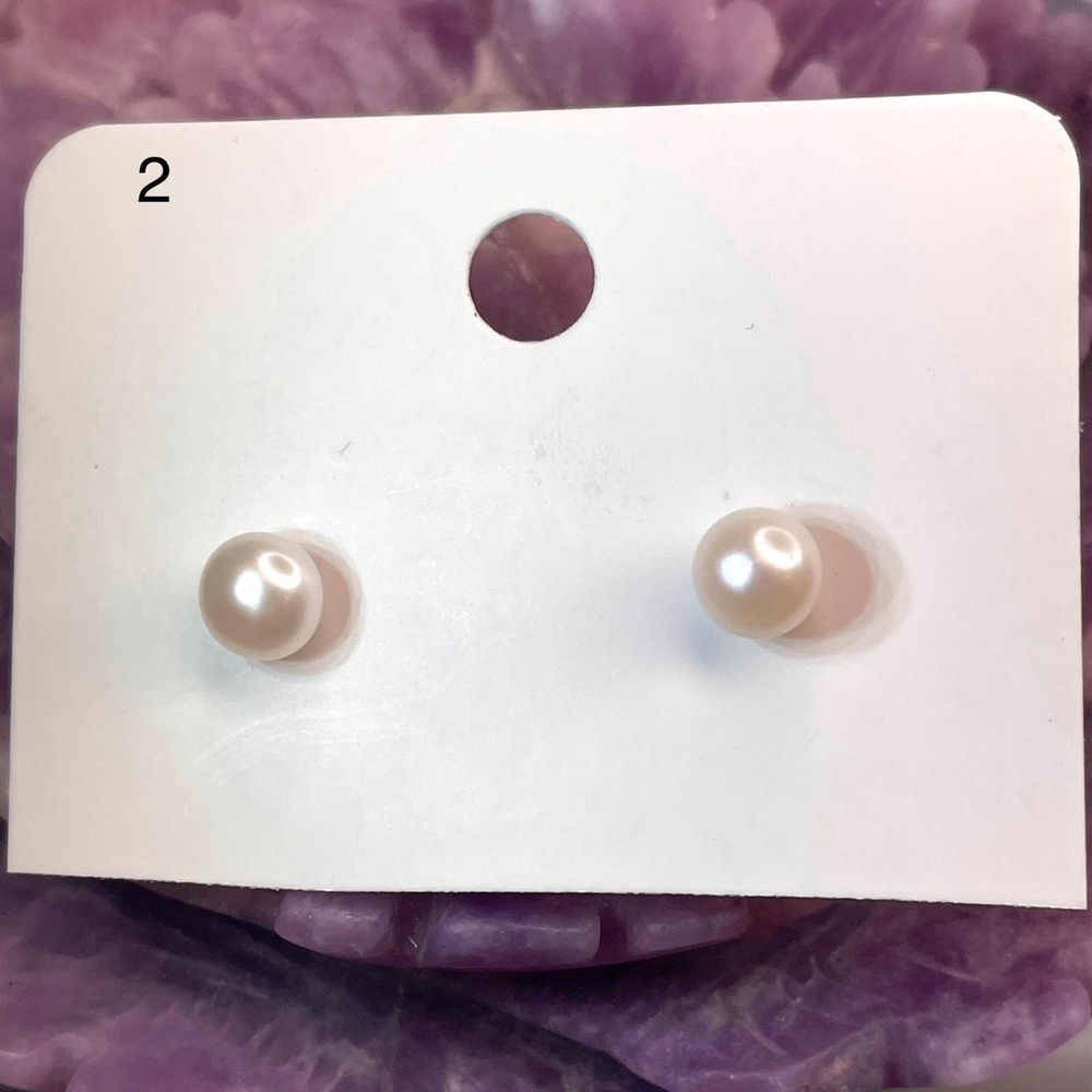 48051 Жемчуг Пусеты Серьги 6мм