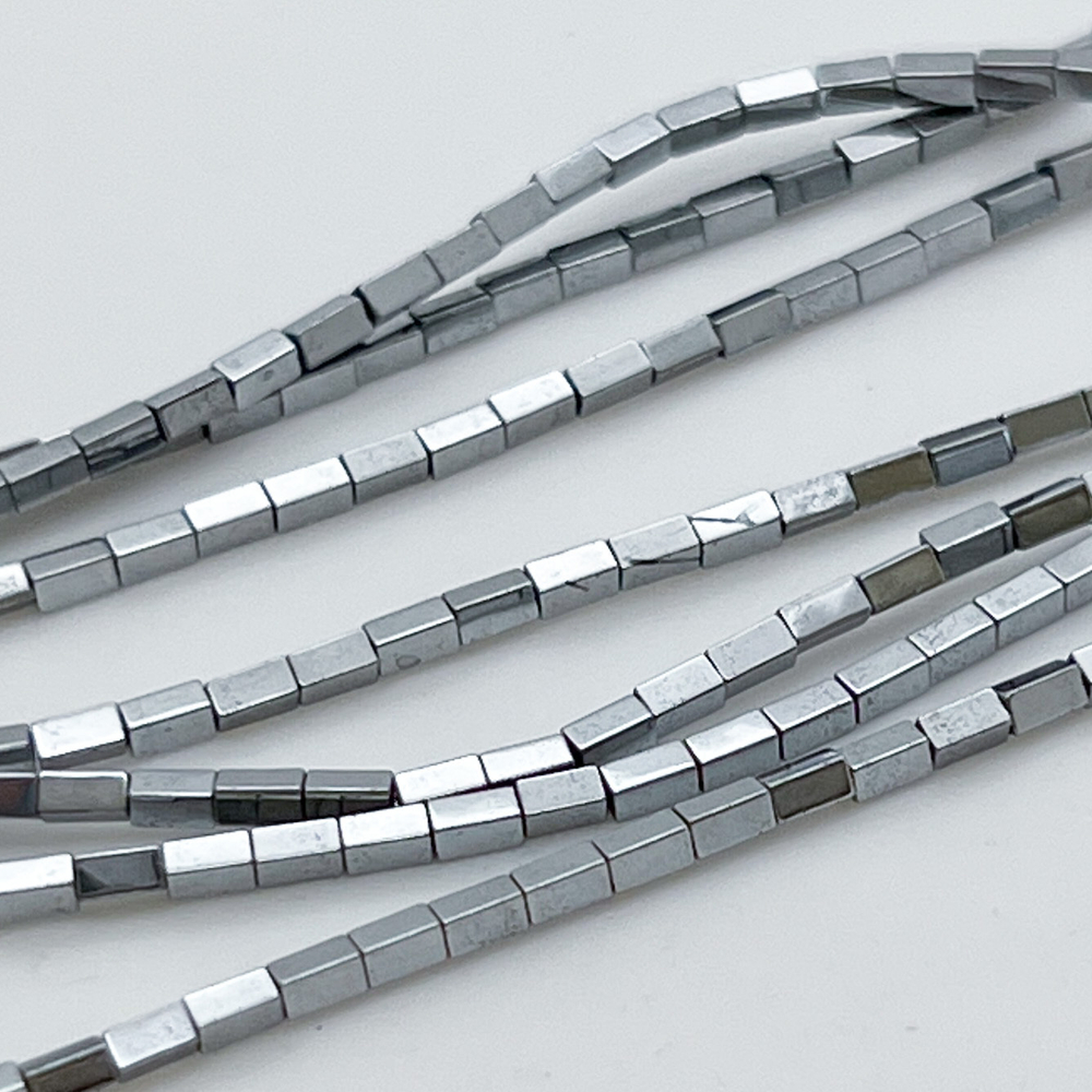 Гематит (имитация), цвет серебро, размер 2,7*1,4 мм, цена за 70 шт (1/2 нити)
