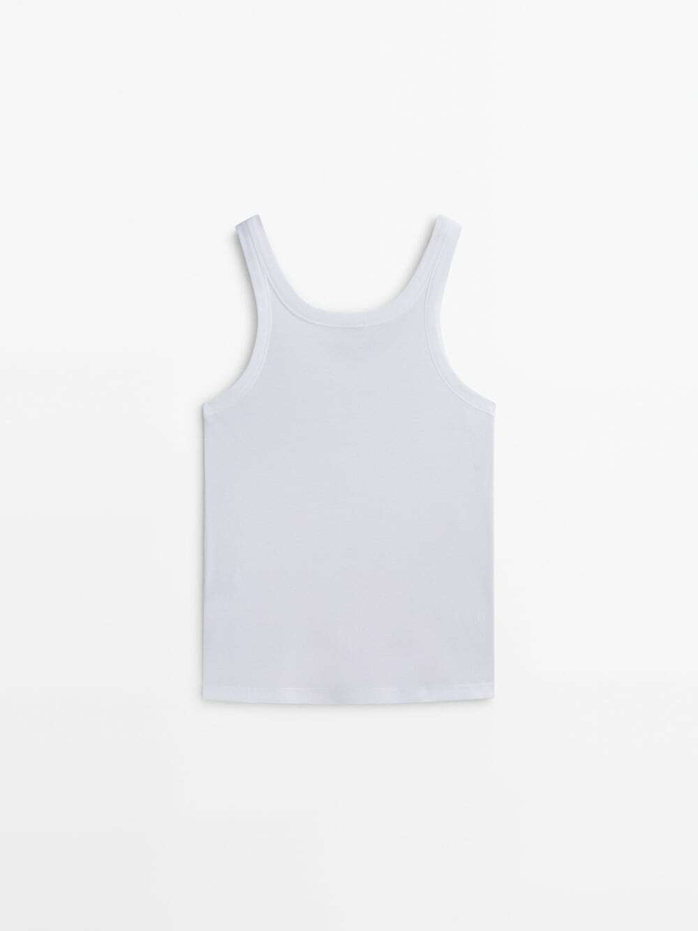 Massimo Dutti Топ из 100% хлопка с бретелями, белый