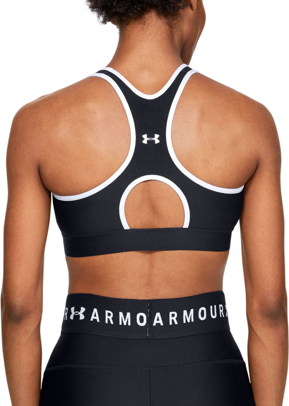 ТОП теннисный Under Armour Women's Armour Mid Keyhole Graphic Sports Bra - черный