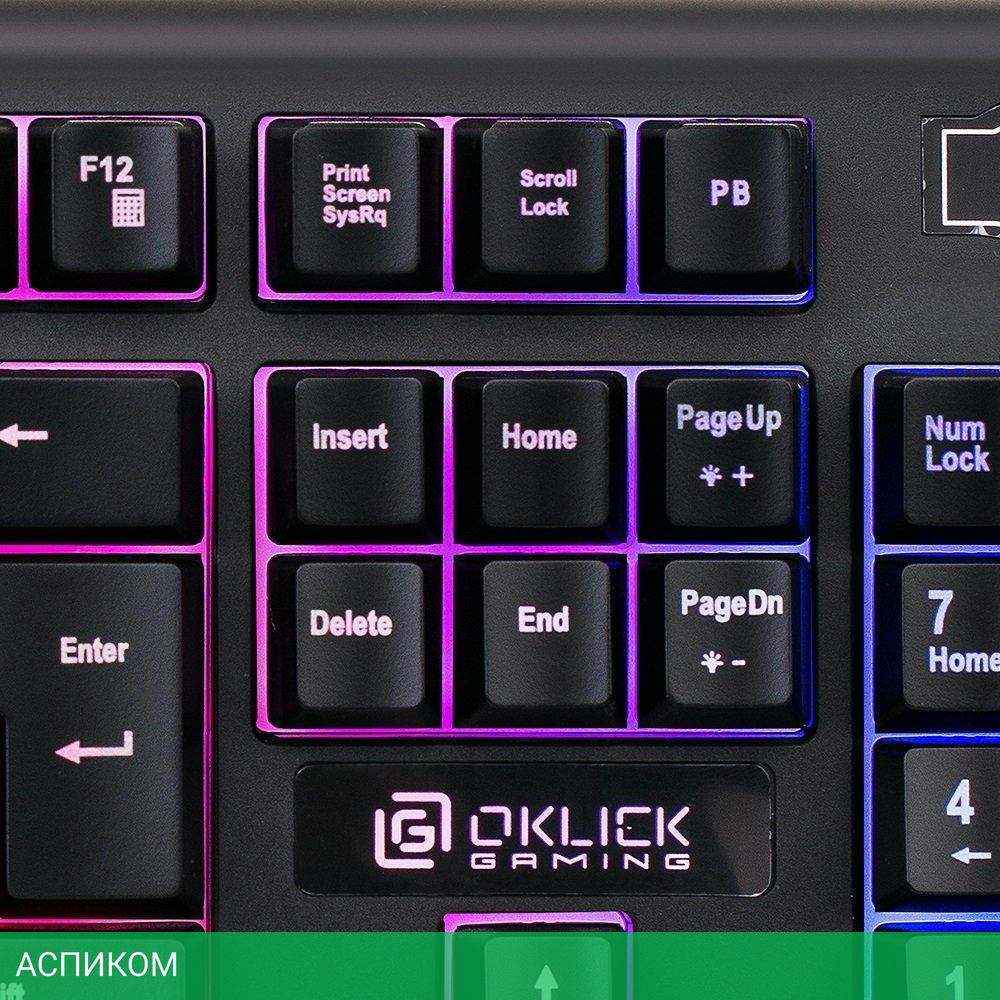 Клавиатура Oklick 717G Black Death черный/оранжевый (476395)