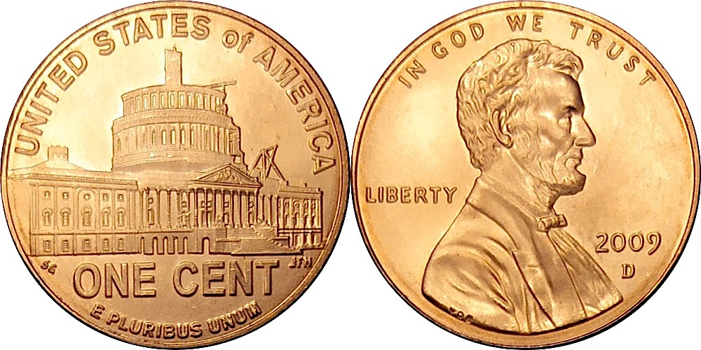 США 1 цент, 2009 200 лет со дня рождения Авраама Линкольна - Президентство в Вашингтоне