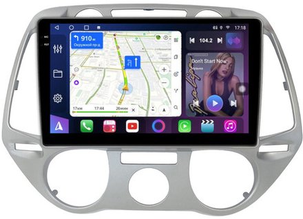 Магнитола для Hyundai i20 2009-2012 (кондиционер) - FarCar BM3243M-2K монитор 9.5" 2K QLED на Android 14, TS10, 4+32Гб, CarPlay, 4G SIM-слот