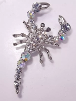 Брошь-кулон "Скорпион серебро"