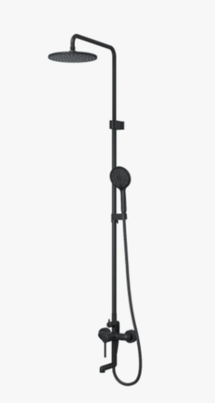 IDDIS Aiger Душевая система AIGBL3Fi06 с тропич.душем, матовый черный