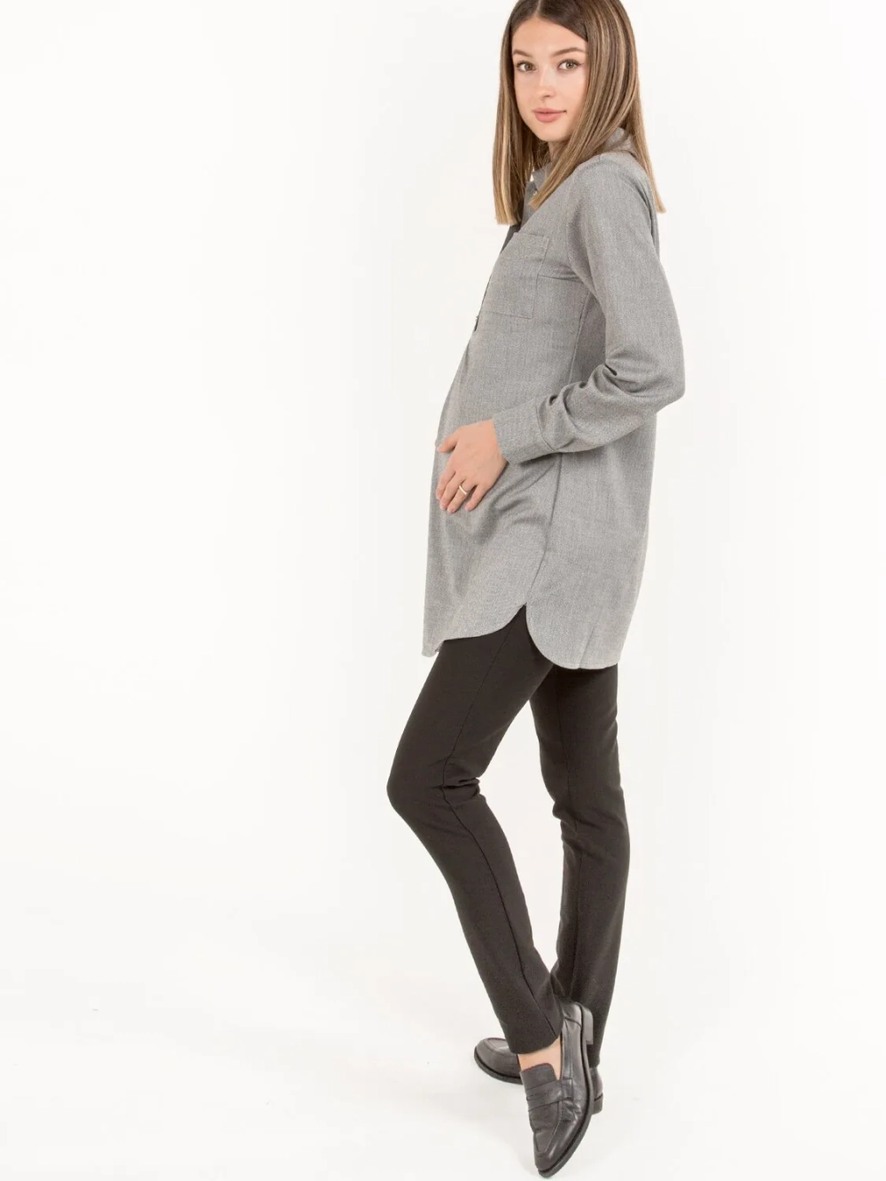 Брюки для беременных зауженные, черный 3102