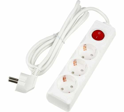 S-GCU3-2B WHITE Удлинитель серии Ultra, шнур 2м., 3 гнезда, 16A, с/з. Белый. TM Uniel