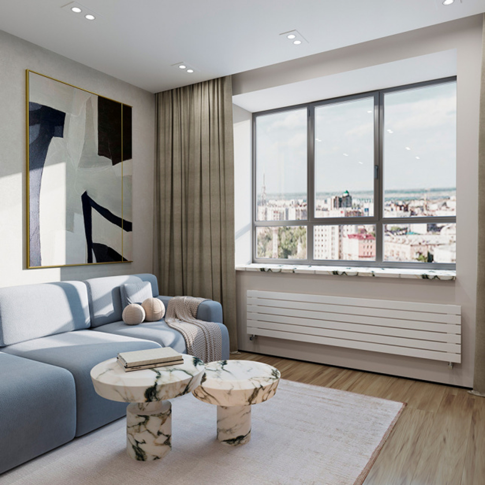 Радиатор WARMMET водяной настенный горизонтальный Flat 60 Н (W) БЕЛЫЙ RAL9016