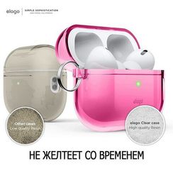 Чехол Elago Clear Hang case для AirPods Pro 2 (2022) (EAPP2CL-HANG-NHP) неоновый розовый