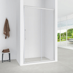 Душевая дверь Loranto раздвижная 130х190, толщина полотна 6мм универсальная, цвет профиля хром