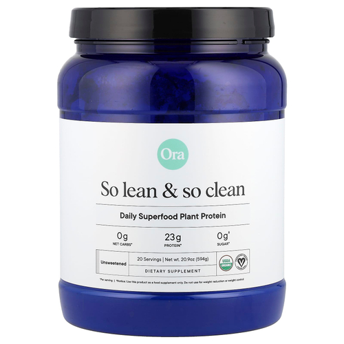 Ora, So Lean & So Clean, ежедневный суперпродукт из растительного белка, несладкий, 594 г (20,9 унции)