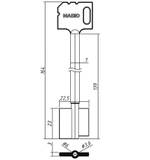 Заготовка сувальдного ключа 13066 (MAE9D)