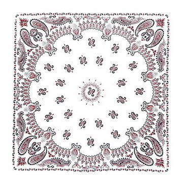 Бандана белая с чёрно-красными огурцами (020)