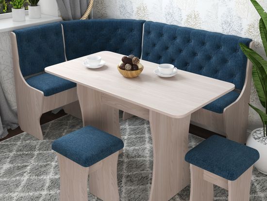 Кухонный уголок bravo "Оливьер" (Вишня Хансен/Велюр Dream Indigo (AT)) -G/Л3