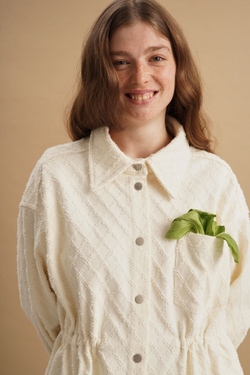 Рубашка оверсайз на кулиске "Ромбы"