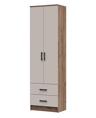 Машенька ШК 201 Шкаф с полками и 2 ящика Дуб крафт табачный / Кашемир