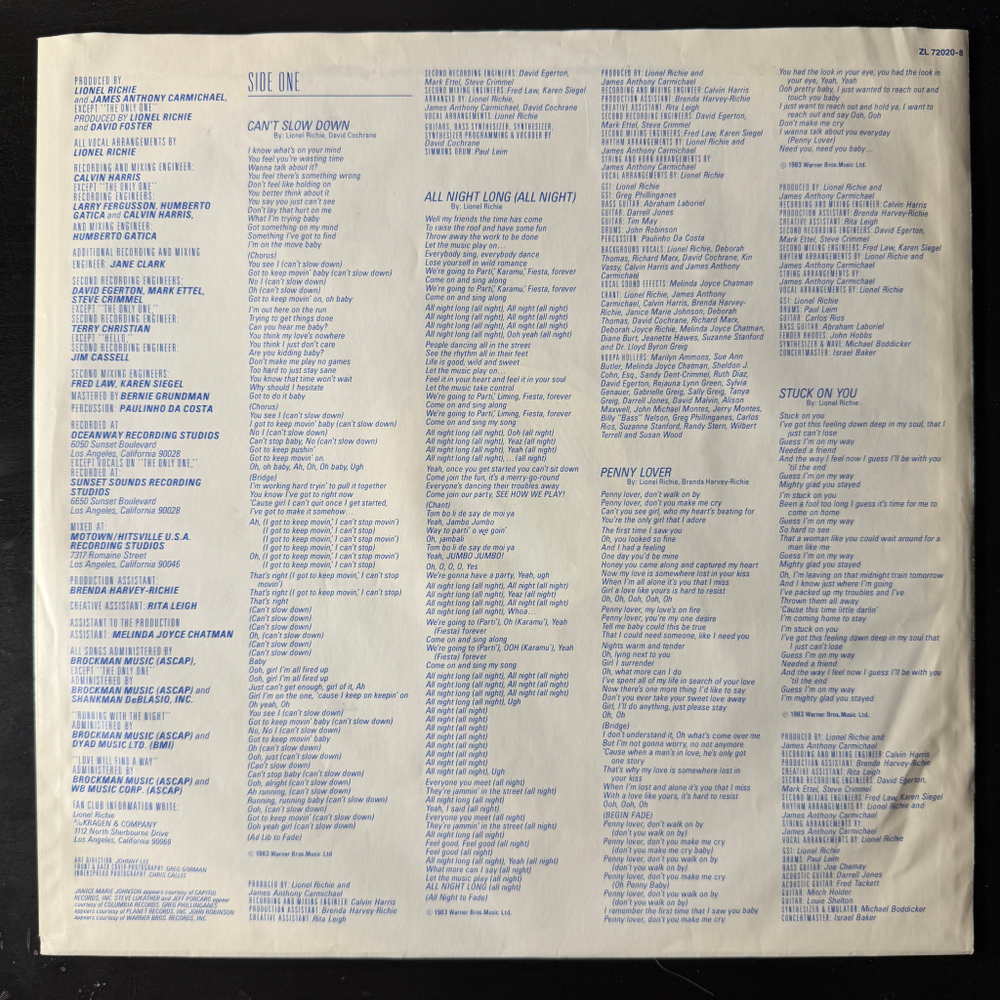 Lionel Richie - Can't Slow Down (Германия 1983г.)