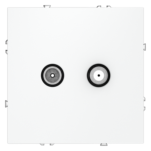 Розетка телевизионная встраиваемая VOLTUM S70 оконечная TV+SAT, (белый матовый)