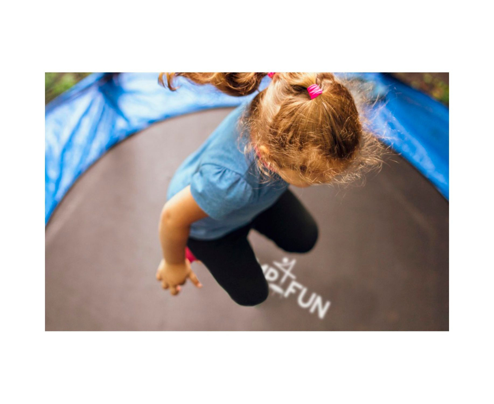 Батут с защитной сеткой DFC JUMP4FUN 6 ft синий с лестницей