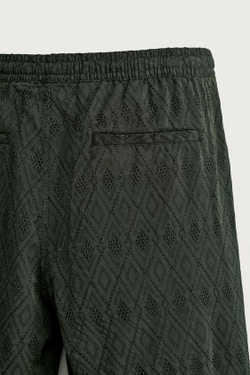 ZARA ШОРТЫ REGULAR FIT С ГЕОМЕТРИЧЕСКИМ ЖАККАРДОВЫМ УЗОРОМ, ЗЕЛЕНЫЙ