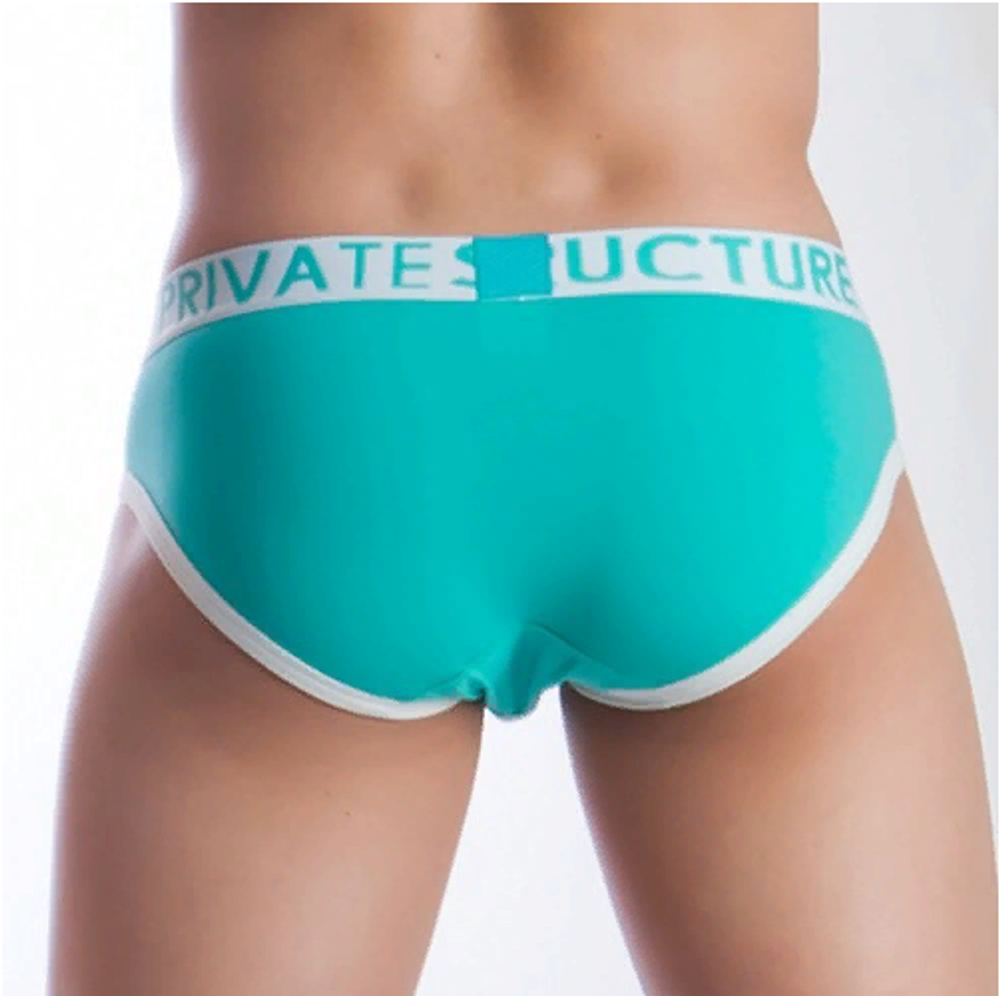 Мужские трусы брифы светло-зеленые Private Structure NOS Spectrum Aqua Blue Brief PST0051