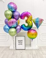 Шар (24"/61 см) Алмаз, Нежная радуга (градиент) 1 шт.