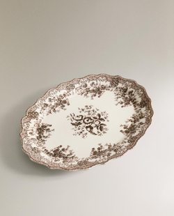 Zara Home блюдо сервировочное из фаянса, цвет синий, 40 см