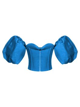 Шелковый топ с объемными рукавами