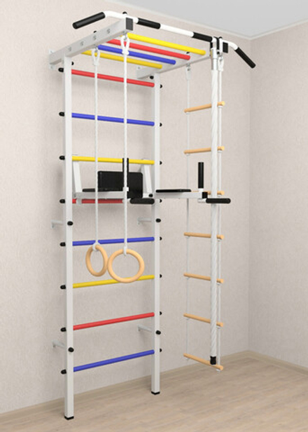 Шведская стенка Sv Pro рукоход 853 (Турник Pro рукоход/Брусья/стойка/Канат/Кольца/Лестница)