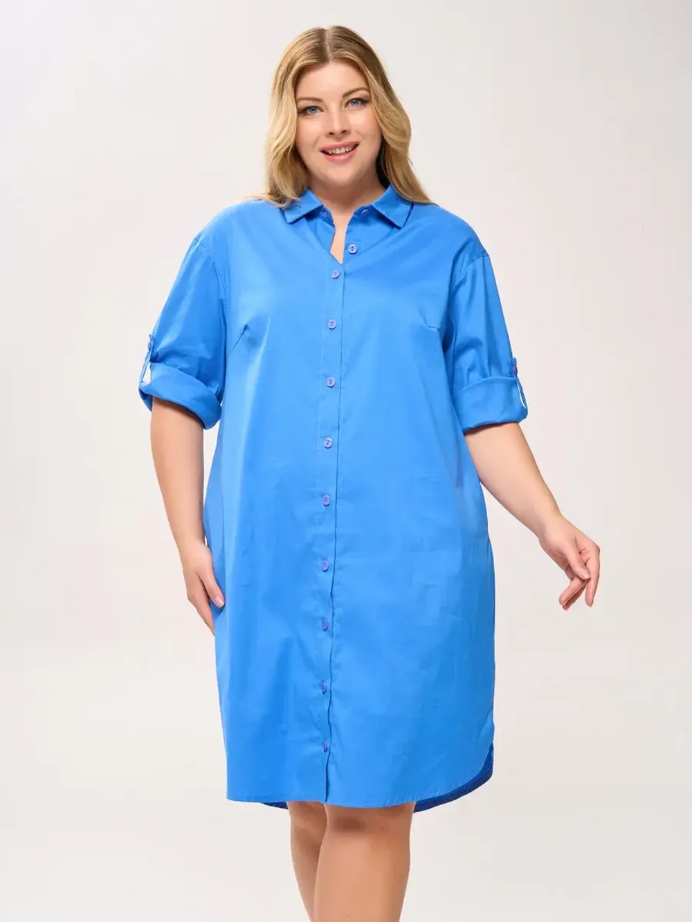 Платье-рубашка с карманами