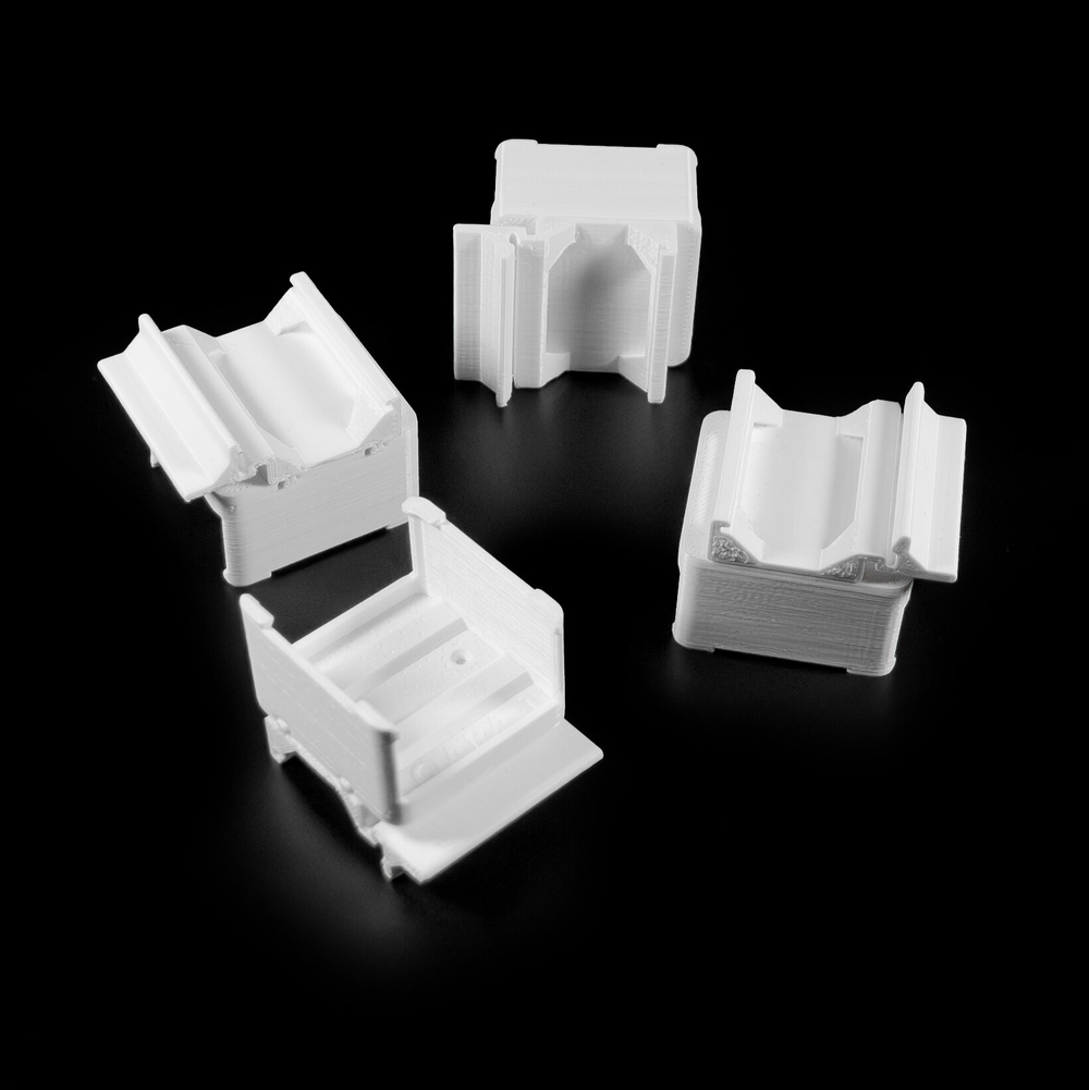 Набор 4 шт. Крепление для двухканального реле Aqara на DIN-рейку, 3D печать, белое