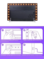 ARGB Светодиодная лента 5 Вт, Разноцветная лента, для дома, для компьютера, для вывески 5 Метров 5м GerShock