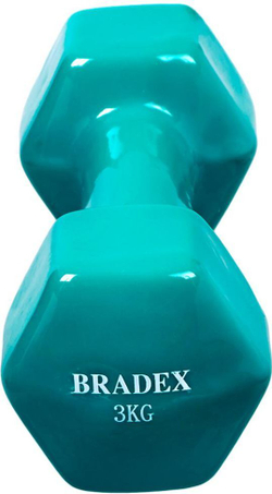 Набор гантелей обрезиненных по 3 кг, голубые, 2шт