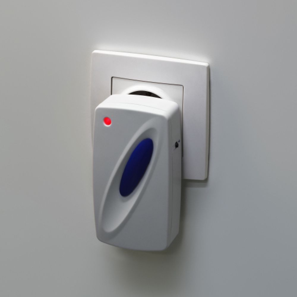 Звонок дверной ЭРА C93 беспроводной от сети белый с синим 6 мелодий