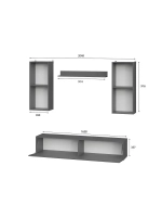 Стенка в гостиную со шкафом 204,8х35,7х170 см