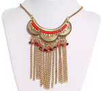 Колье "Мифы Египта", цвет красно-чёрный в чернёном золоте   1357843