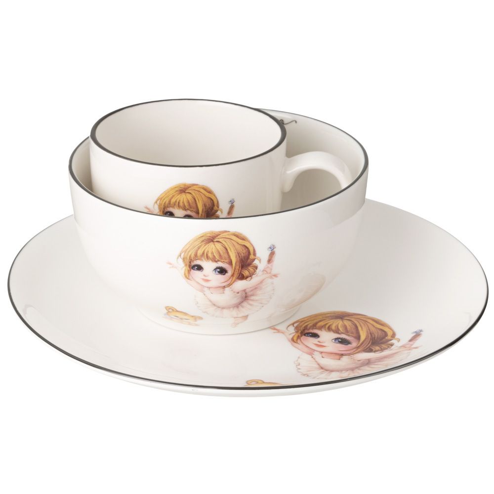 НАБОР ПОСУДЫ LEFARD Я ТАНЦУЮ, 3 ПР.: САЛАТНИК 470МЛ, ТАРЕЛКА 20СМ, КРУЖКА 220МЛ