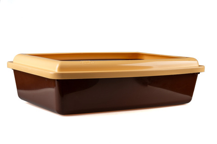 Туалет для кошек Премиум "ГЛУБОКИЙ С БОРТИКОМ" Венге/Сливки ВАКА 430*325*120