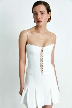 Топ-бюстье корсетного типа из крепа со шнуровкой