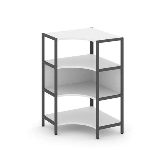 Shelf System Односекционный угловой стеллаж трехярусный SN.STMU-311 Белый/Металл Антрацит 810*810*12
