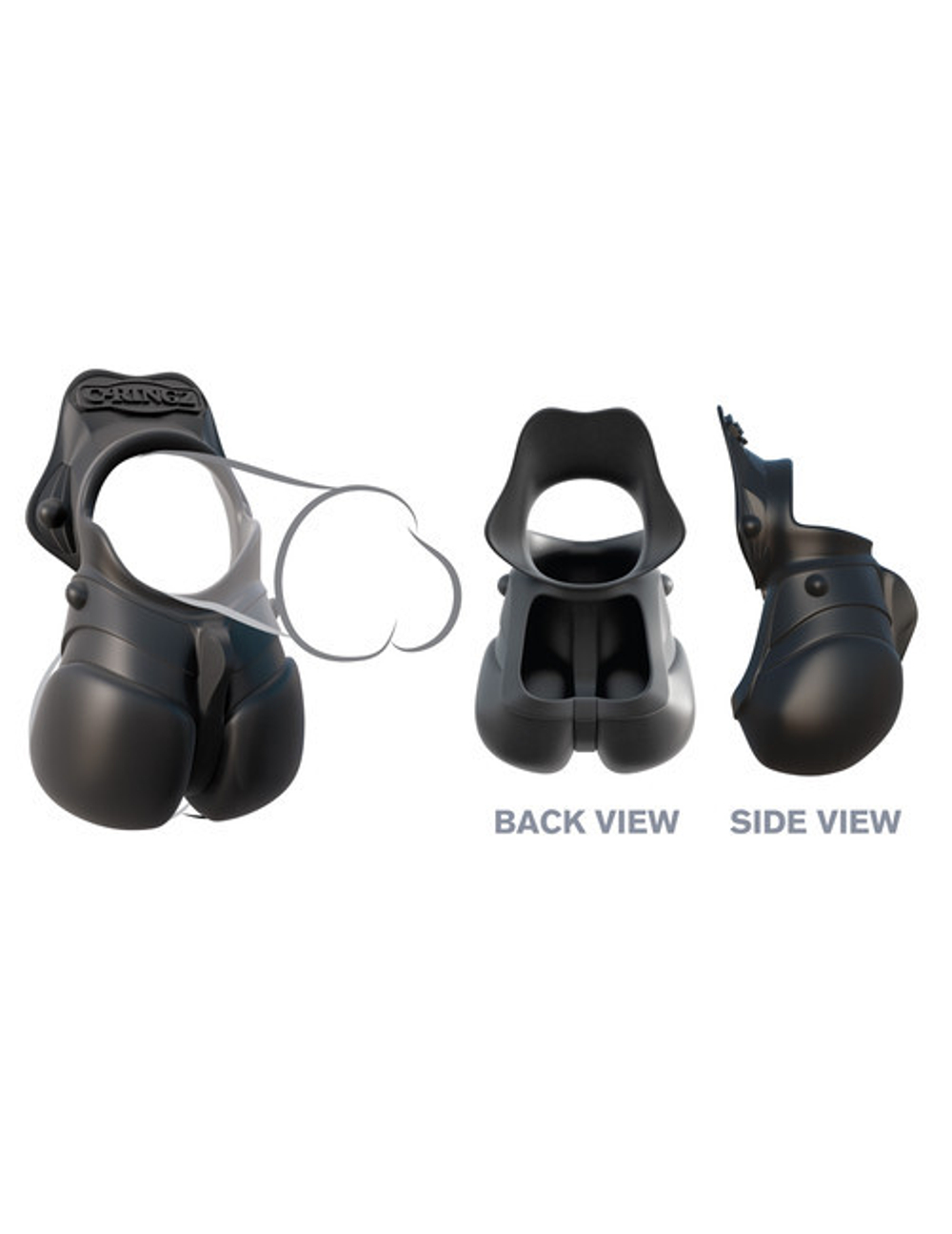 Силиконовый чехол для мошонки с эрекционным кольцом Rock Hard Ball Banger (Цвет: черный)