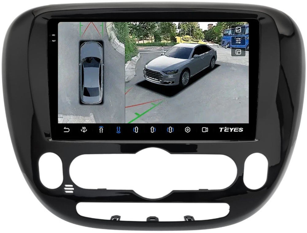 Магнитола для KIA Soul 2 2014-2019 PS (климат на штатном экране) - Teyes CC3-2K-360 на Android 10, 2K QLED, 6Гб+128Гб, CarPlay, 4G SIM-слот, 4 камеры в комплекте