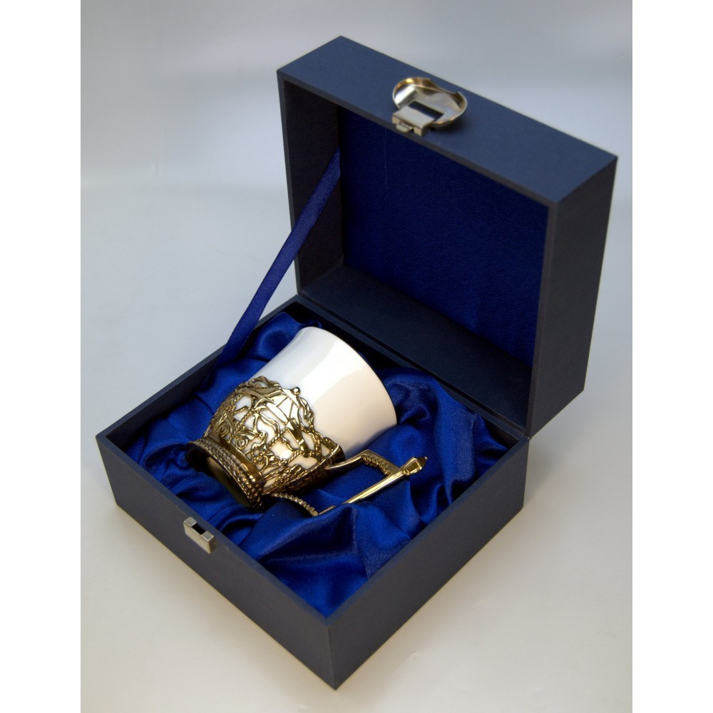 Кофейная чашка "Стрекозы" в шкатулке бумвинил