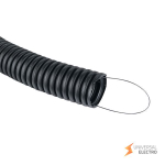 Труба гофр, ПНД с протяжкой d32 мм (50 м) черная EKF-Plast