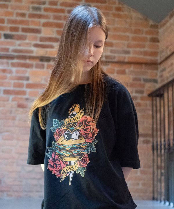 Футболка оверсайз Burger черная - фото 11