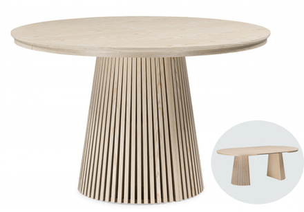 Стол деревянный Woodville Mersin 120(200)x120 шпон дуба, бук